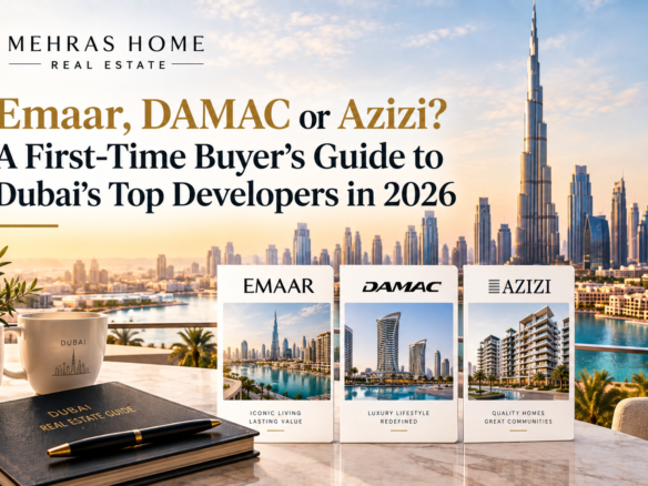 Emaar, DAMAC, and Azizi compared in a first-time buyer’s guide to Dubai property developers in 2026.